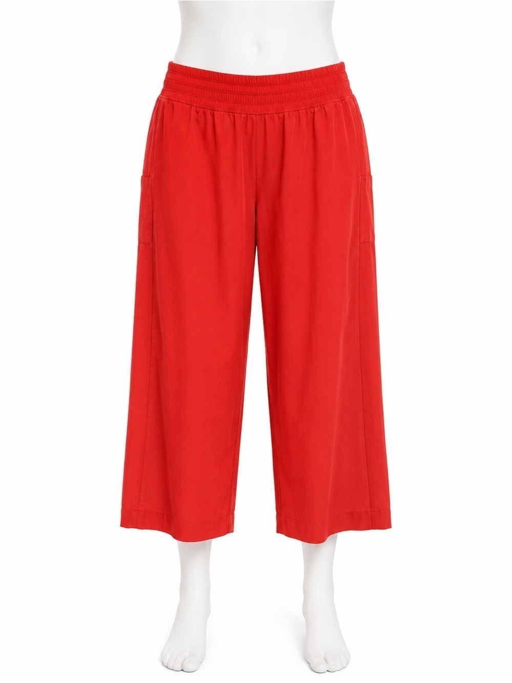 Lululemon Stretch Woven High Rise Wide Leg Cropped Pants Red Orange Size 8